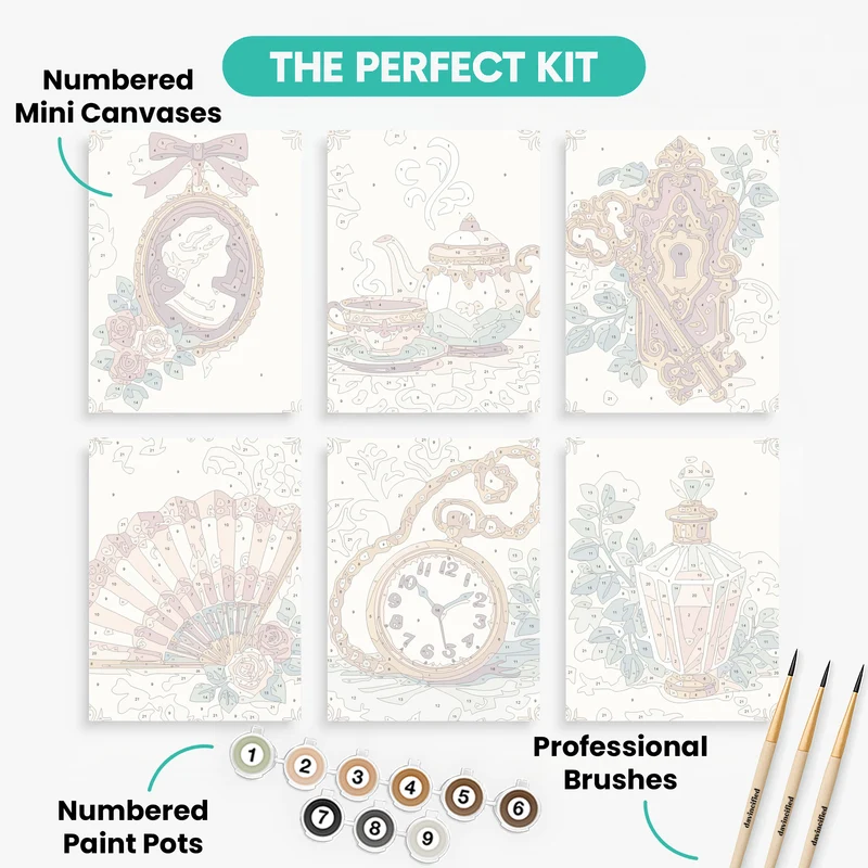 Victorian Elegance - Mini Paint by Numbers Set
