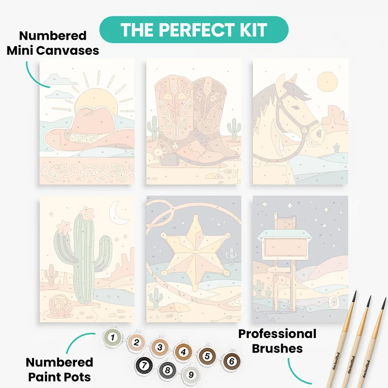 Western - Mini Paint by Numbers Set