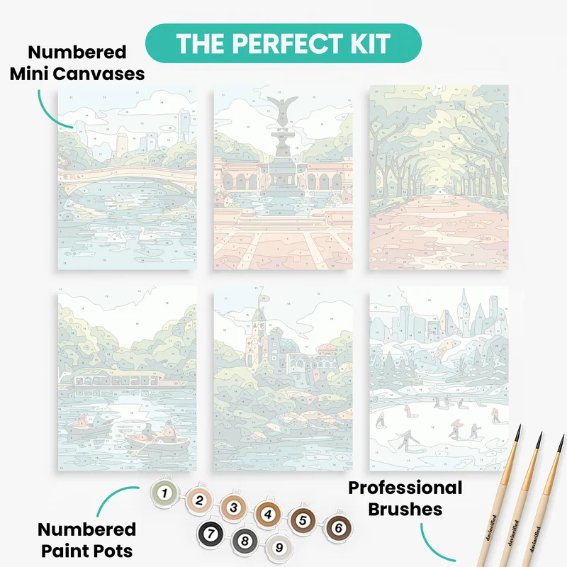 Central Park Seasons - Mini Paint by Numbers Set