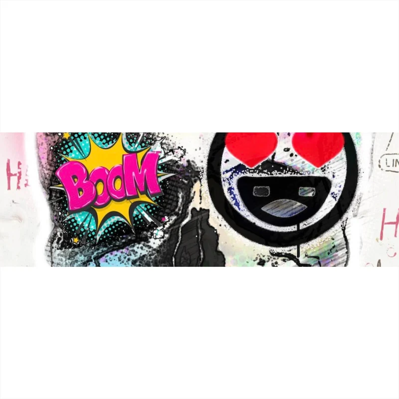 Spannrahmenbild Buntes Schädelgraffiti Panorama