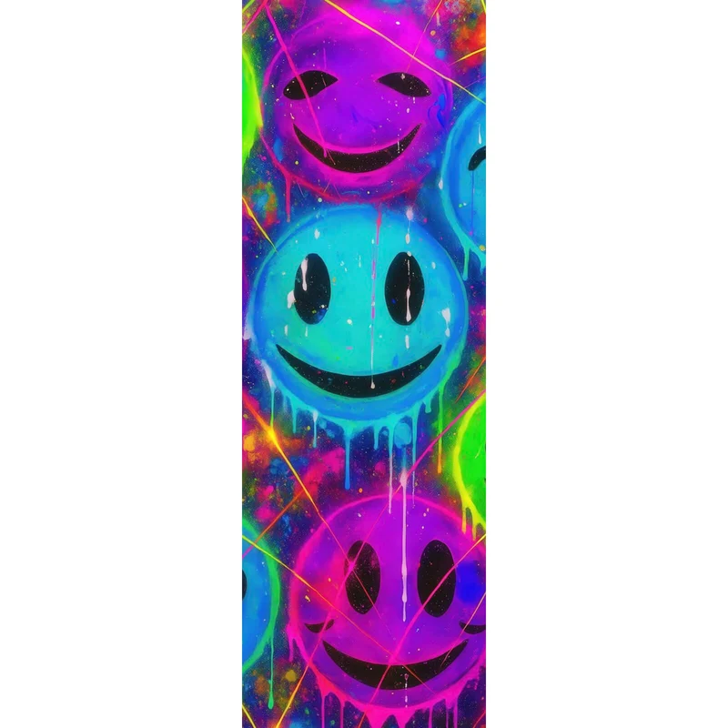 Aluminiumbild Smileys in Neon Farben Panorama Hoch