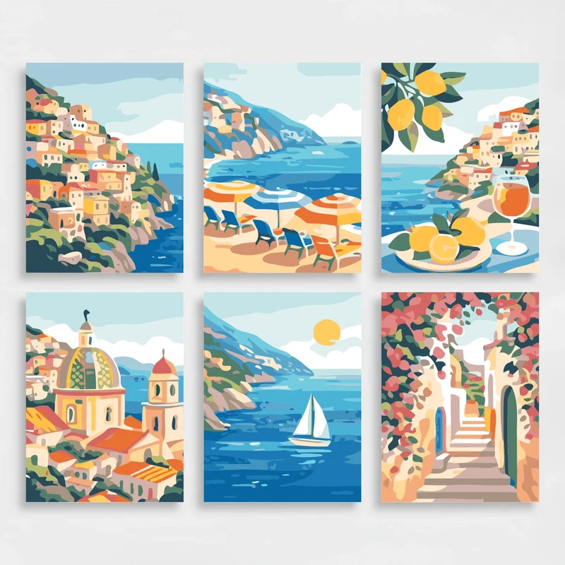Positano - Mini Paint by Numbers Set