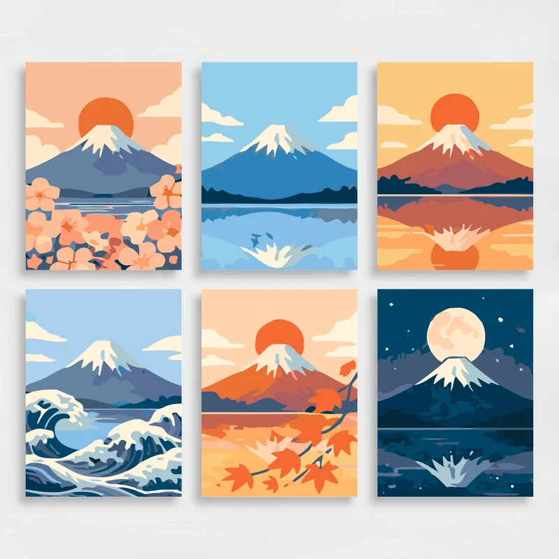 Mount Fuji - Mini Paint by Numbers Set