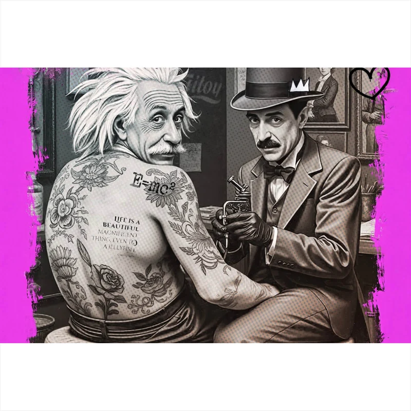 Leinwandbild Life Beautiful Retro Tattoo Querformat