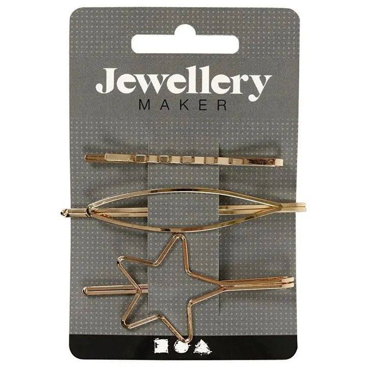 Gold Hair Clips - Set of 3