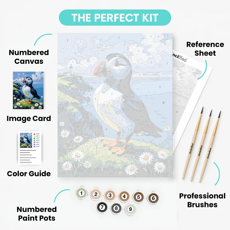 Puffin by the Sea - Paint by Numbers Kit