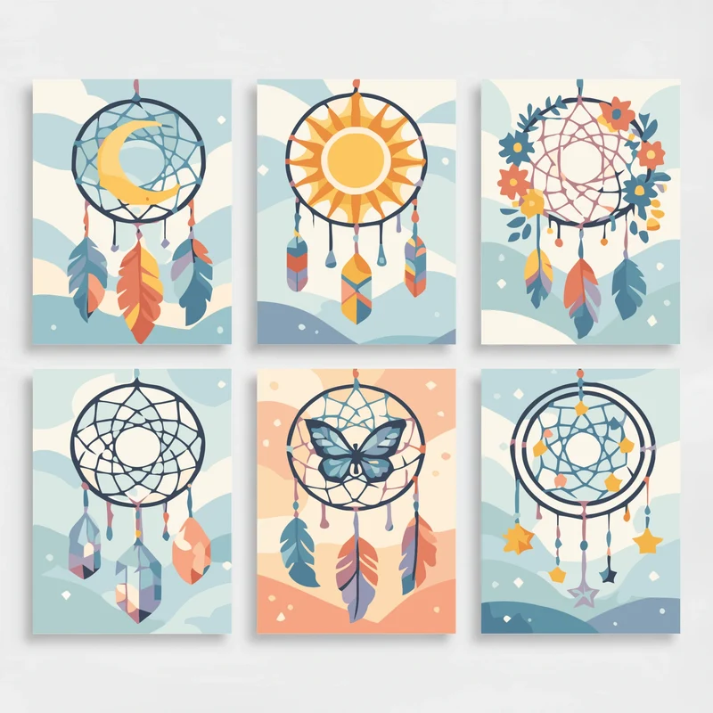 Dream Catchers - Mini Paint by Numbers Set