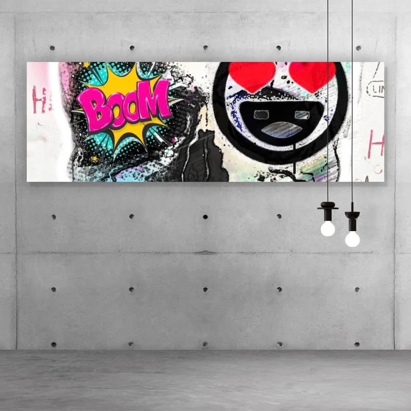 Poster Buntes Schädelgraffiti Panorama