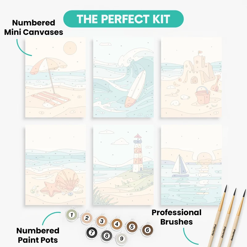 Beaches - Mini Paint by Numbers Set