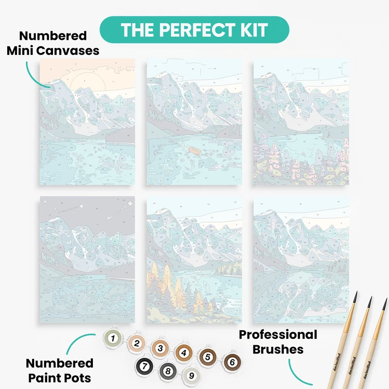Lake Moraine - Mini Paint by Numbers Set