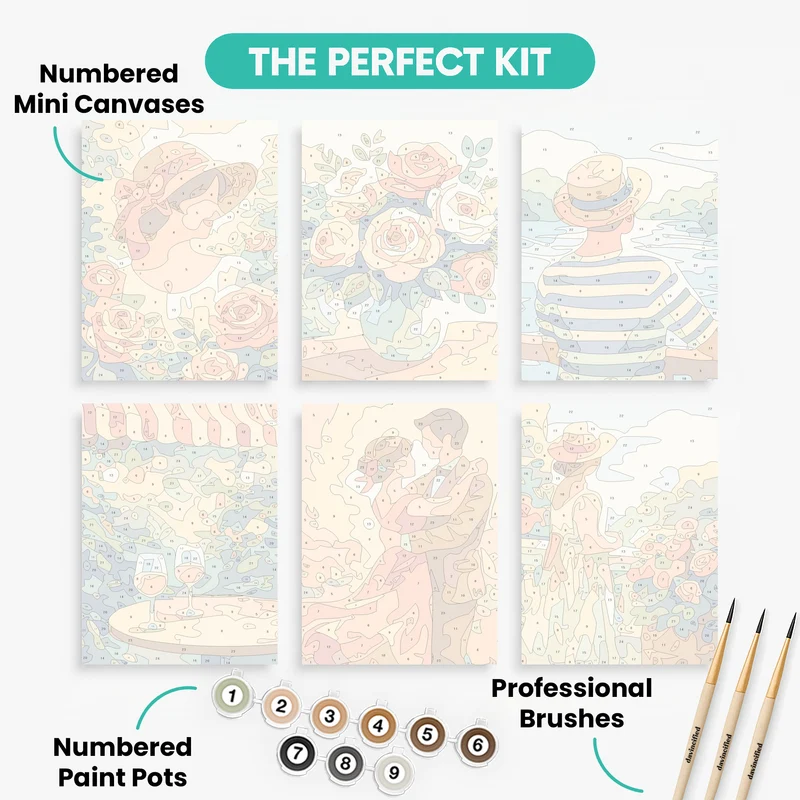 Impressionist Summer Romance - Mini Paint by Numbers Set