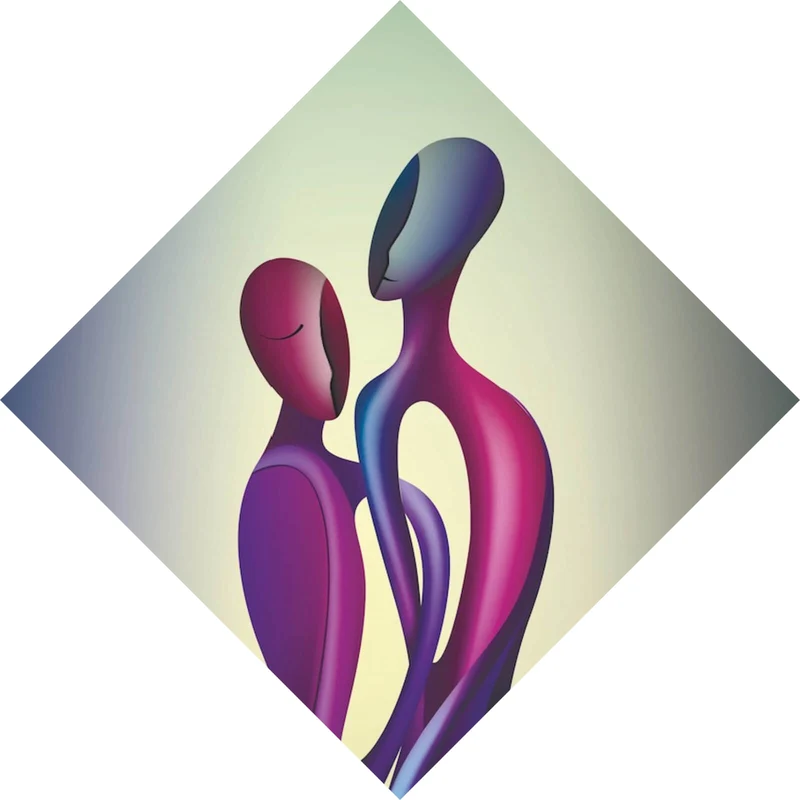 Acrylglasbild Abstrakte Liebesfiguren Raute