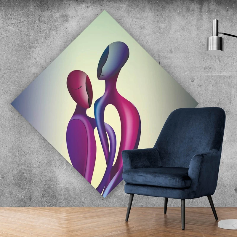 Leinwandbild Abstrakte Liebesfiguren Raute