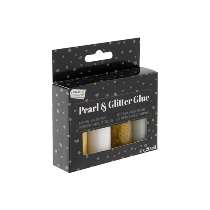 Pearlescent and Glitter Glue, 4 x 20 ml