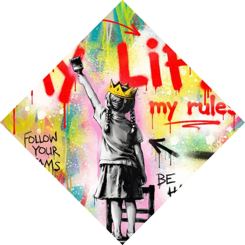 Poster My Life my rules Pop Art Raute