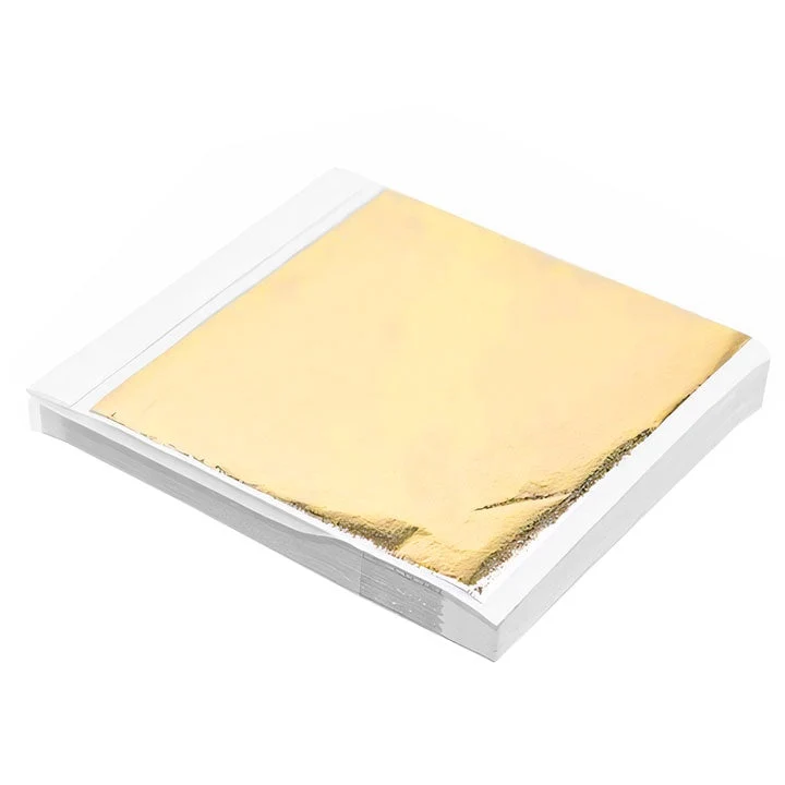 Gold Metal Leaf for Gilding, 14 x 13 cm, 100 Sheets