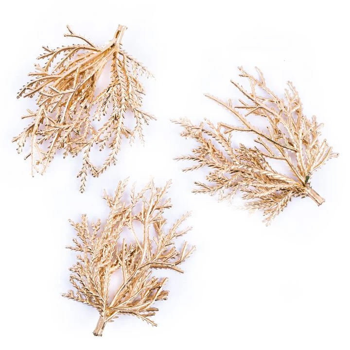 Gold Christmas Branch, 3 pcs