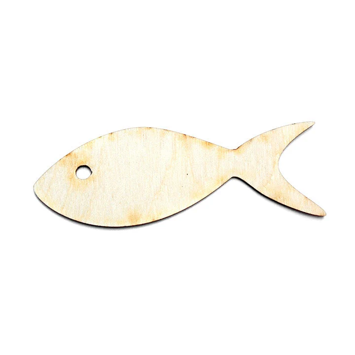 Hanging Wooden Decoupage Ornament - Fish