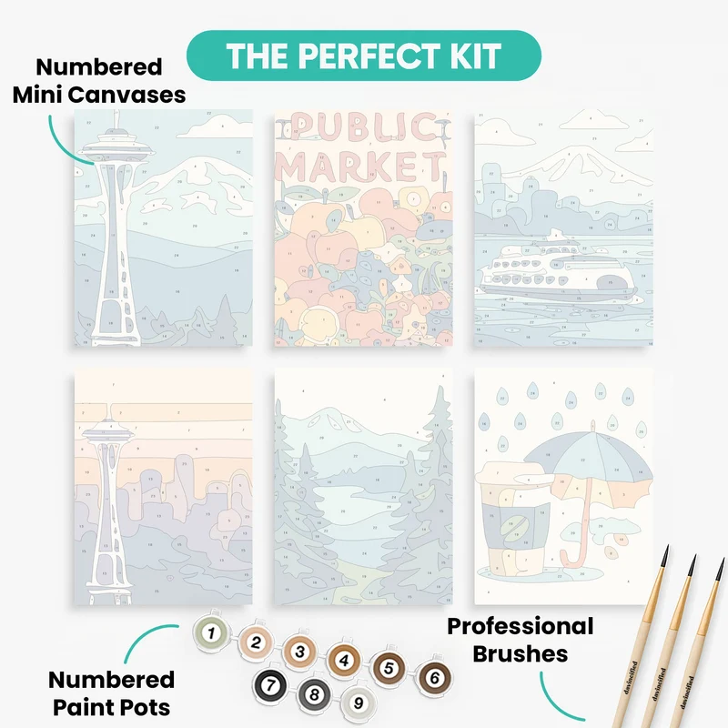 Seattle - Mini Paint by Numbers Set