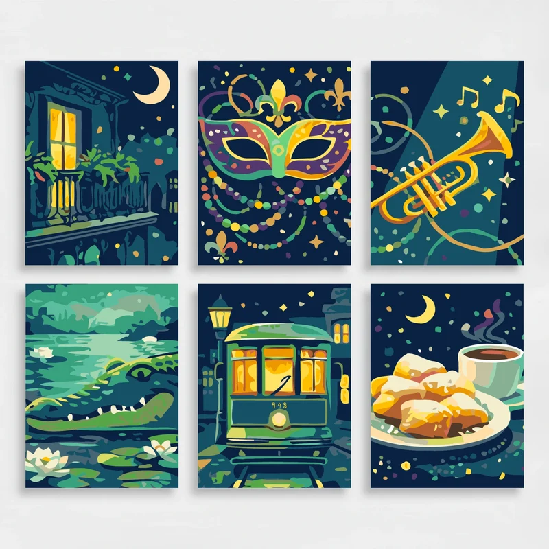 New Orleans - Mini Paint by Numbers Set