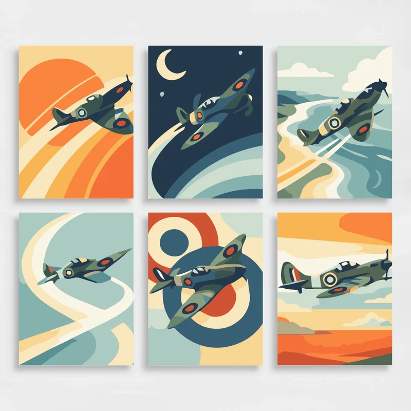 Spitfire - Mini Paint by Numbers Set
