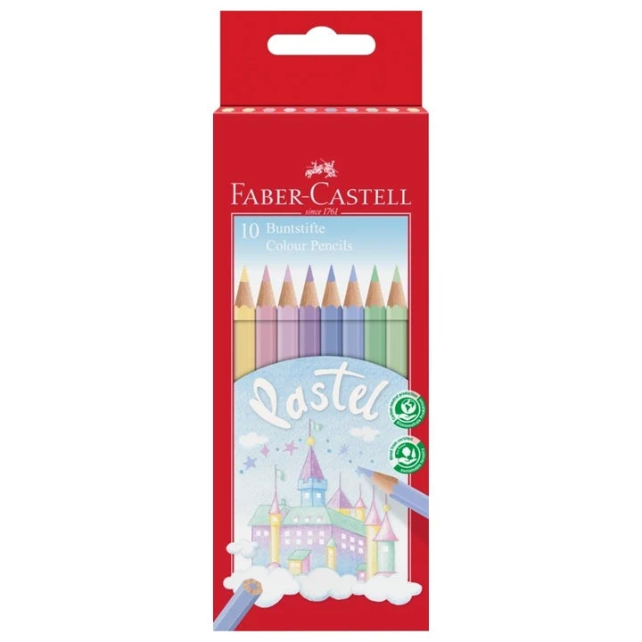 Faber Castell Pastel Colored Pencils, Set of 10