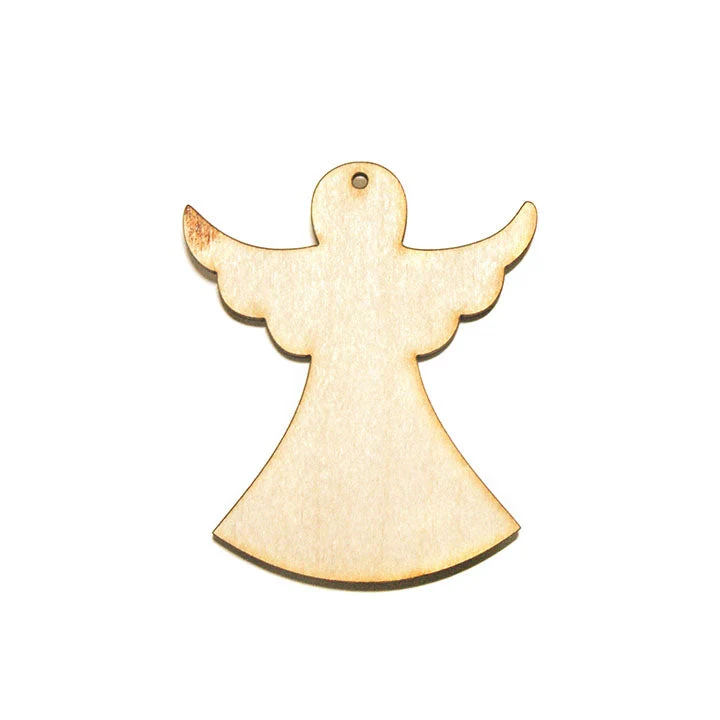 Hanging Wooden Decoupage Ornament, Little Angel