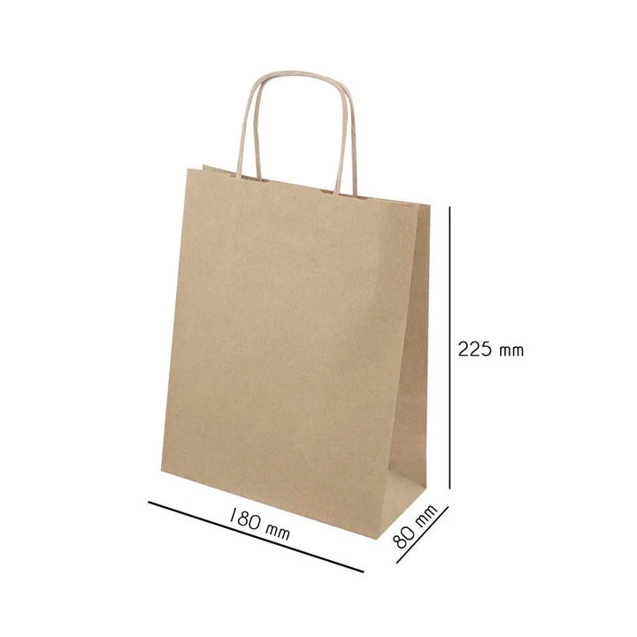 Brown Paper Bag, 180x80x225 mm, Set of 10