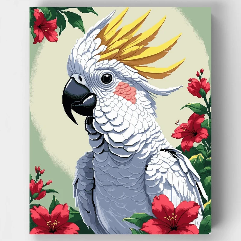 Cockatoo with Yellow Crest - Paint by Numbers Kit