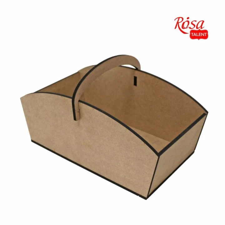ROSA TALENT Basket with Handle, MDF, 33.5 × 18 × 18.5 cm