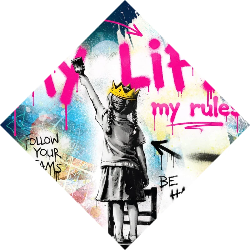 Leinwandbild My Life my rules Pop Art No. 2 Raute