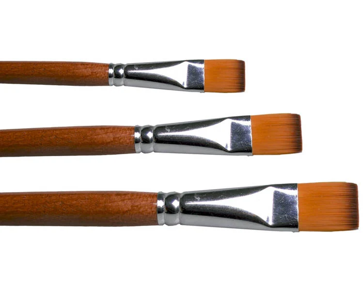 Flat Brushes with Two-Color Synthetic Bristles