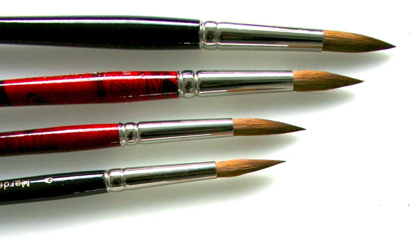 Brushes for Watercolor Painting, Sable Hair