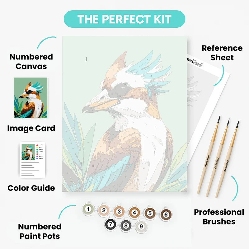 Colorful Kookaburra - Paint by Numbers Kit