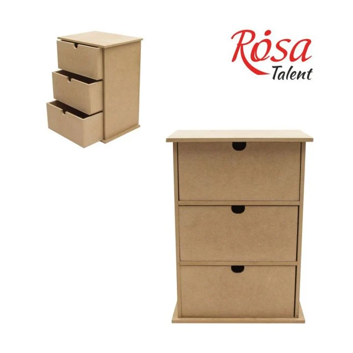 ROSA TALENT 3-Drawer MDF Chest of Drawers 22x12x30 cm