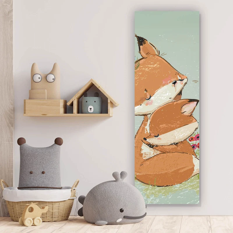 Poster Niedliches Fuchsdesign Panorama Hoch
