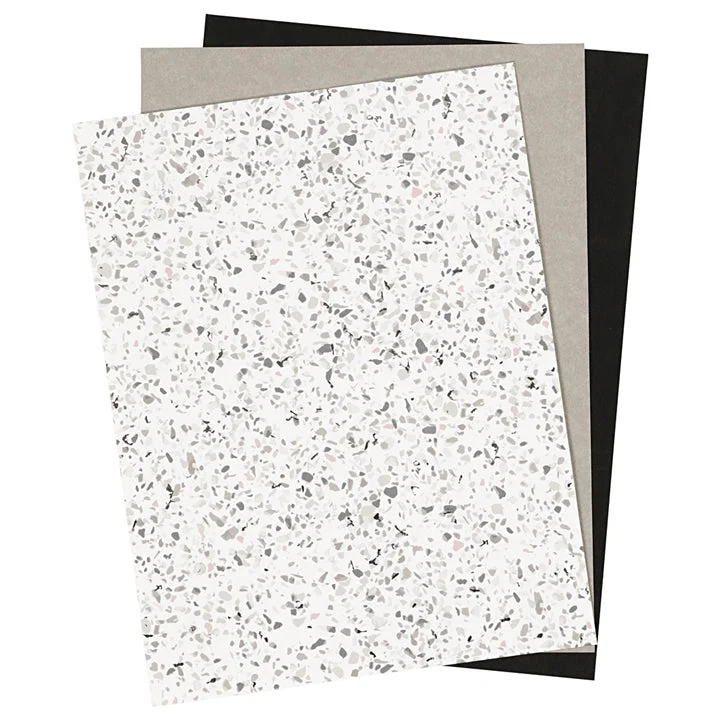 Monochrome Artificial Leather Paper, 3 Sheets, 1 Pack