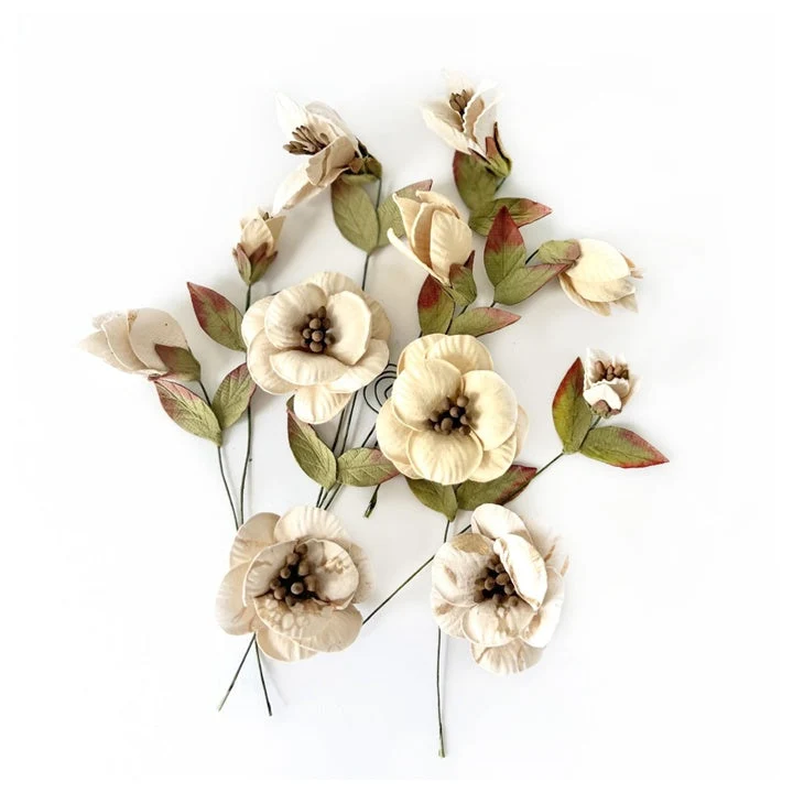 Paper Flowers | Neutral Colors, 13 pcs