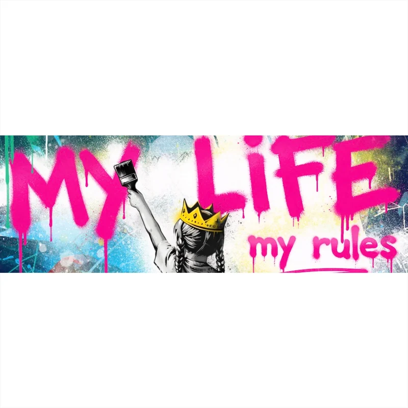 Leinwandbild My Life my rules Pop Art No. 2 Panorama