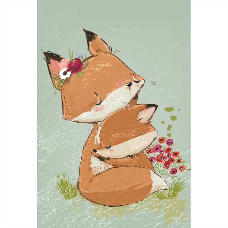 Leinwandbild Niedliches Fuchsdesign Hochformat