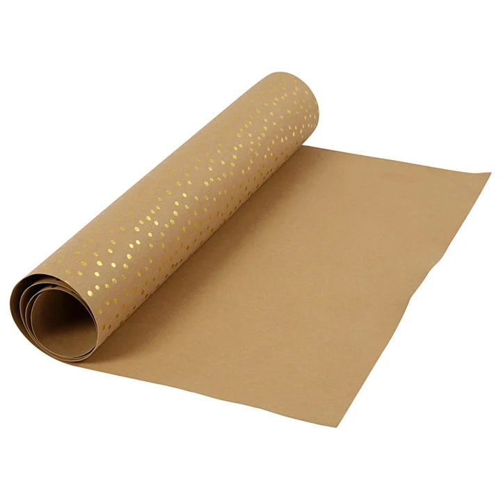 golden Faux Leather Paper with Dots