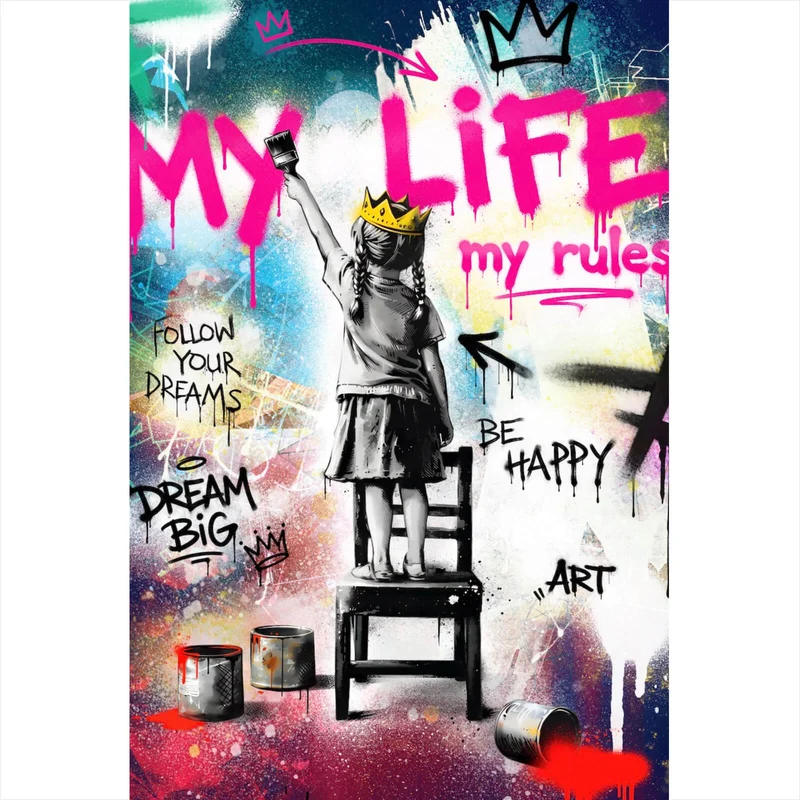 Poster My Life my rules Pop Art No. 2 Hochformat