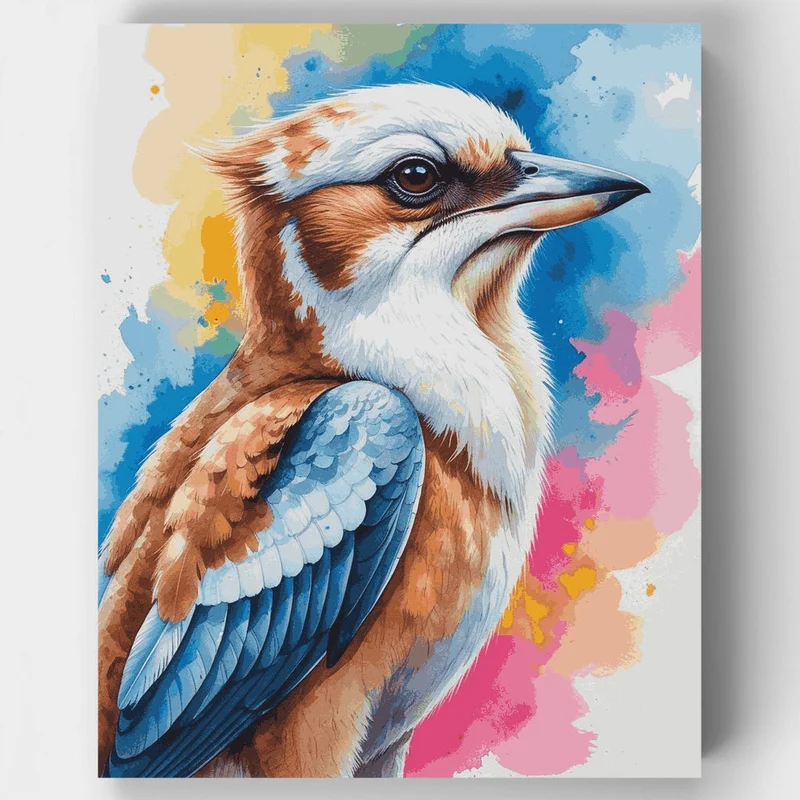 Laughing Kookaburra with Watercolor Splash - Paint by Numbers Kit