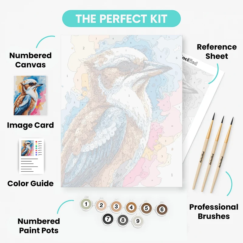 Laughing Kookaburra with Watercolor Splash - Paint by Numbers Kit