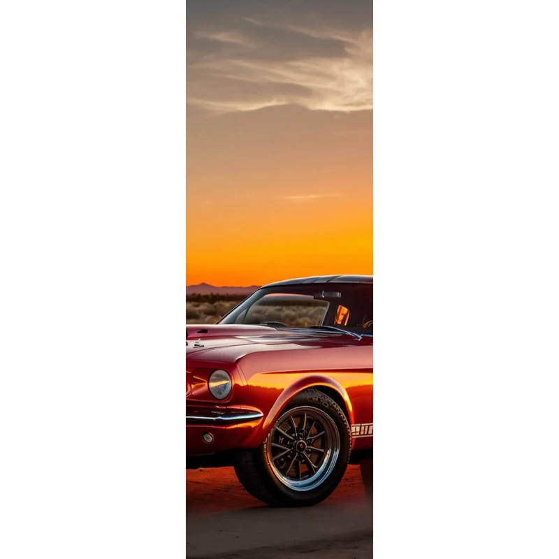 Spannrahmenbild Klassisches Auto in atemberaubender Wüstenlandschaft Panorama Hoch