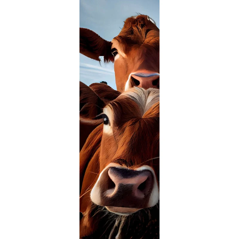 Poster Neugierige Kühe Nahaufnahme Panorama Hoch