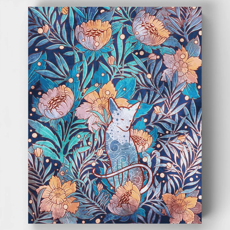 "Sphynx and willow bloom" Paint by Numbers Kit