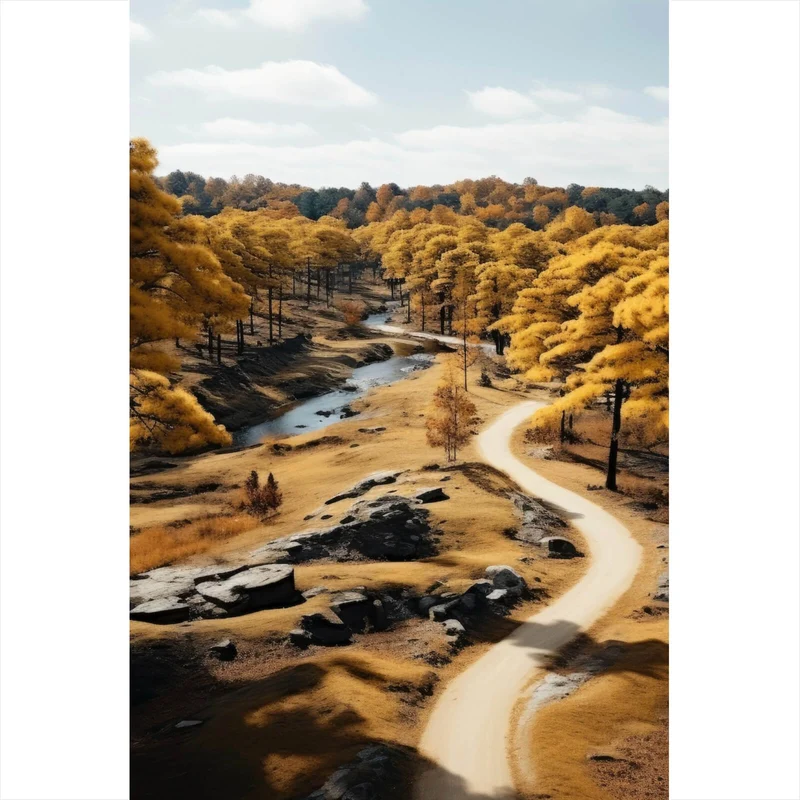 Spannrahmenbild Atemberaubende Landschaft mit malerischen Bäumen Hochformat