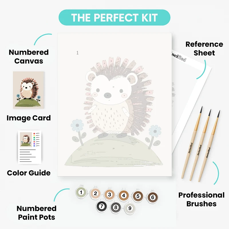 Adorable Hedgehog - Paint by Numbers Kit