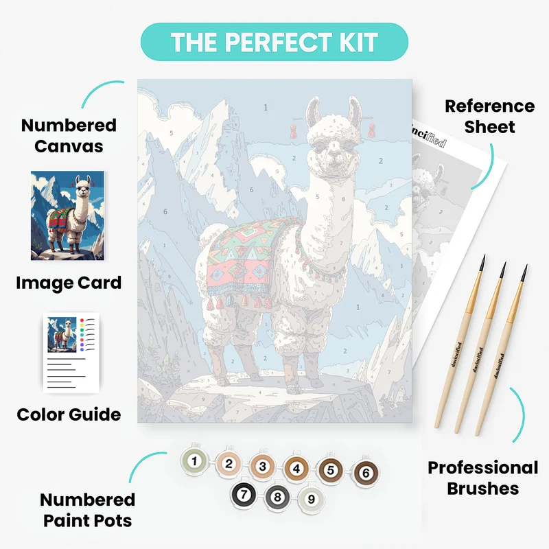Alpaca in the Andes Mountains - Paint by Numbers Kit
